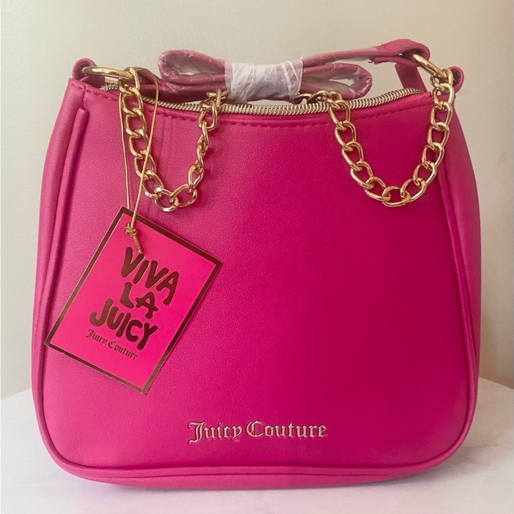 Juicy Couture Fuchsia Shoulder Bag with Gold Chain